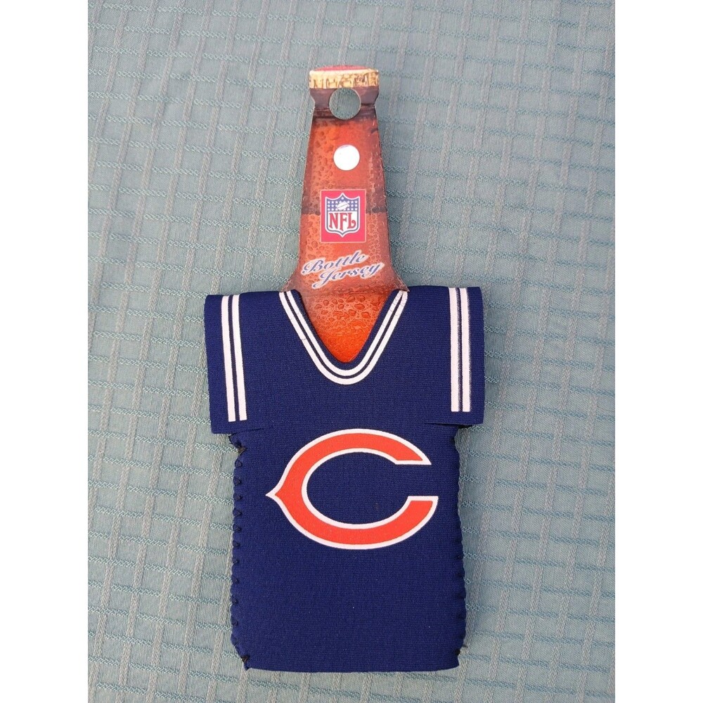 NFL Chicago Bears Bottle Jersey Beer Holder Cooler Coozie Koozie Sleeve Blue NEW
